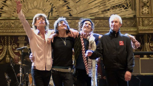 Rolling our way: Stones Mick Jagger, Ronnie Wood, Keith Richards, Charlie Watts.