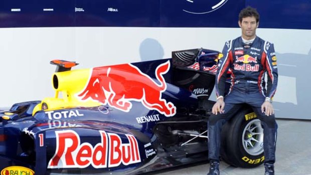 ''Head-on'' ... Mark Webber exudes calm in pit lane at pre-season testing in Valencia, Spain.