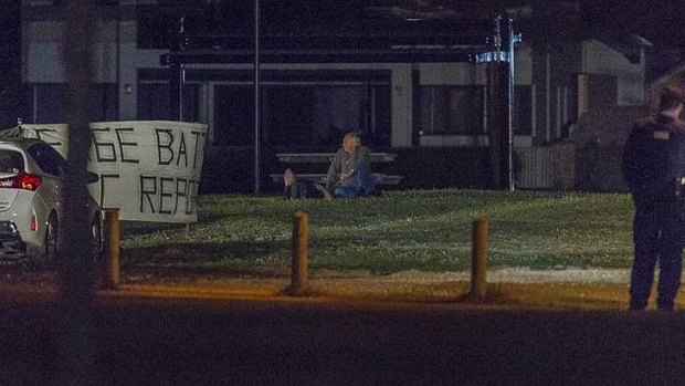 The scene in Bunbury on Thursday night as David Batty launched a 12-hour siege.