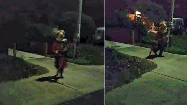 Photos have emerged of a clown seemingly brandishing a chainsaw in Rockingham, Perth.
