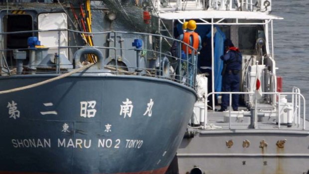 On board ... the three Australians who jumped on to Shonan Maru, a Japanese whaling security ship, are most likely headed forJapan, says Attorney-General Nicola Roxon.