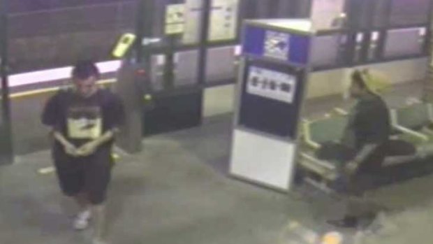 CCTV footage of the man police are looking for over the assault of a woman on a train.