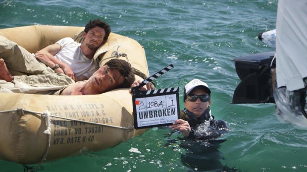 An early production shot of Angelina Jolie's movie 'Unbroken' at Moreton Bay. The production will soon move to Cockatoo Island, Sydney Harbour.