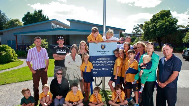 Clarke Martin, at right, has been  lobbying for the revitalisation of the Beaumaris campus of Sandringham College as a standalone year 7-12 school. He is now standing as an independent candidate in the November state election.