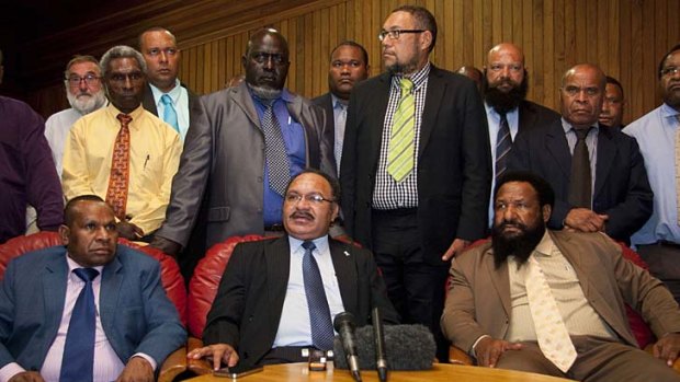 Peter O'Neill (center front) has been confirmed as Papua New Guinea's prime minister.