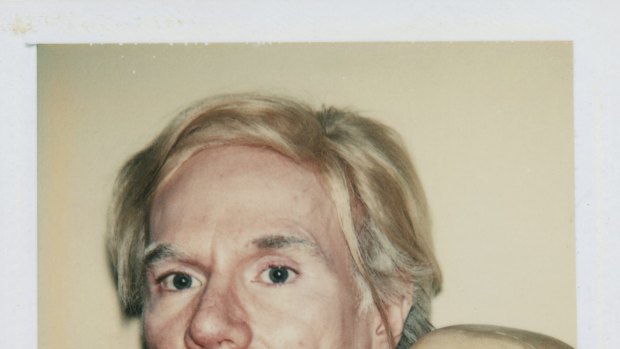 Andy Warhol Self-Portrait with Skull 1977, Polaroid Polacolor Type 108 photograph, 10.8 x 8.6 cm.