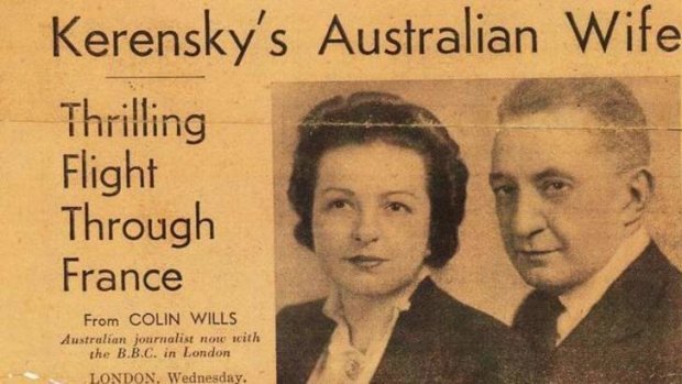 Nelle and Alexander Kerensky in an article on their escape from the Nazis published in Woman magazine on July 29, 1940.