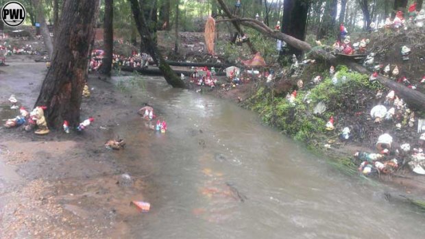 'Gnomesville' in the Ferguson Valley, just outside Bunbury has reported more than 100mm of rain over the past 48 hours. Perth Weather Live have confirmed all gnomes are safe and accounted for.