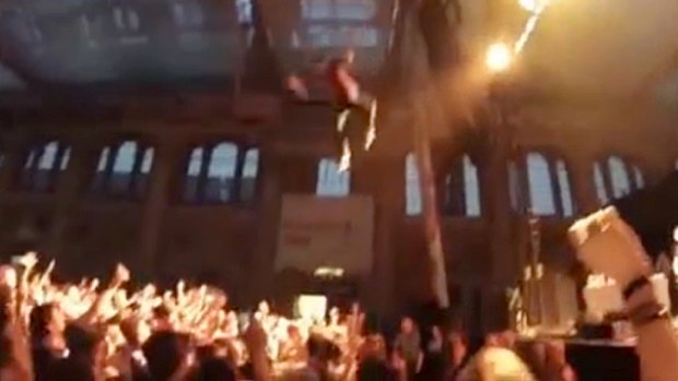 Rapper George Watsky's 10m stage dive.