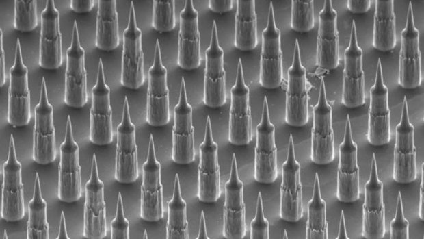 A microscopic view of the nanopatch.