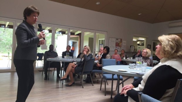 Mental health minister Andrea Mitchell at a forum in the South West in Octobe