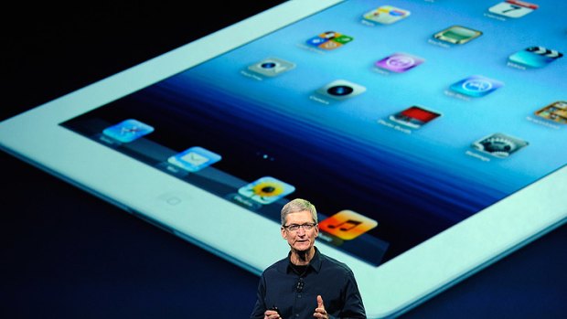 Apple CEO Tim Cook reveals details of the latest model iPad.