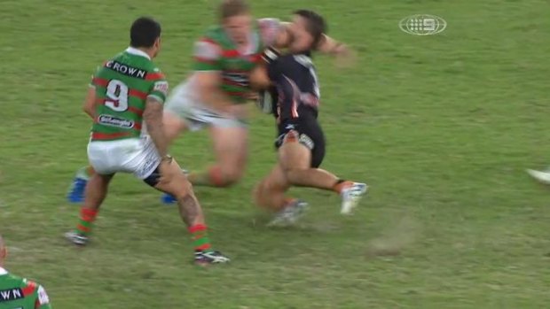 George Burgess connects with Tedesco at speed.