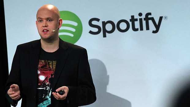 Spotify CEO Daniel Ek announces the new mobile music streaming service.