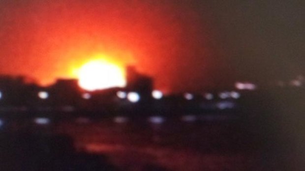 A grab from footage of the INS Sindhurakshak's explosion in the Mumbai dock.