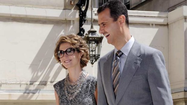 Entertained 'Brangelina' ... Asma al-Assad has been feted in the west for her fashion sense.