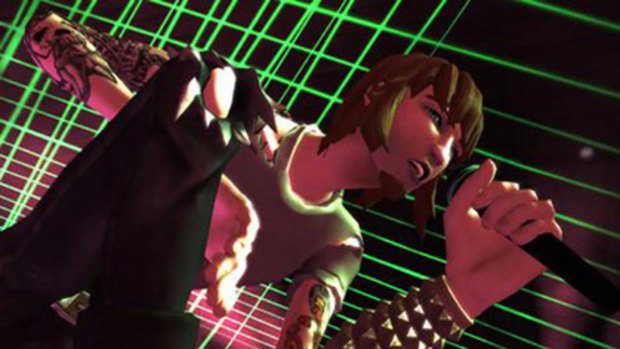 A screen grab from the Rock Band video game.
