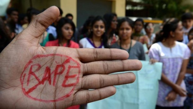 Indian students protest against rape in the southern city of Hyderabad.