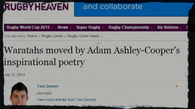 How Rugby Heaven broke the poetry story last year.