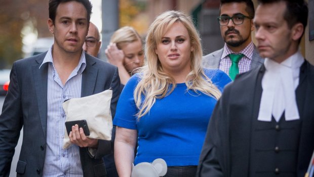 Actress Rebel Wilson leaves the Supreme Court on Wednesday in Melbourne.