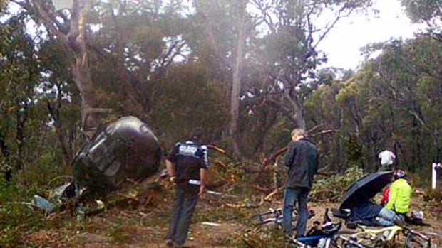 Scene of helicopter crash in Blue Mountains