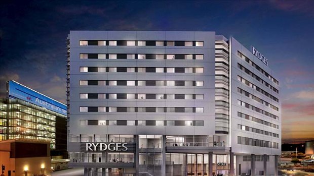 An artist impression of the Rydges Hotel set to open at Sydney Airport next year.