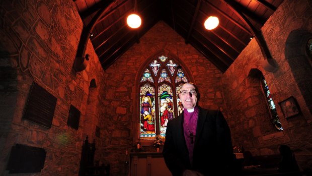 Anglican Bishop Stuart Robinson at St Johns Anglican church in Reid