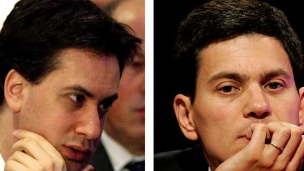 Combination picture of former Energy and Climate Change Secretary Ed Miliband, left, and his brother, then Environment Secretary and later Foreign Secretary, David Miliband.