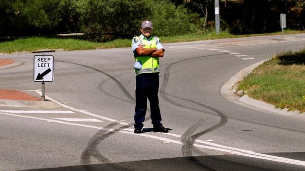 Senior Constable Ross Randall at Centre Road, Langwarrin.