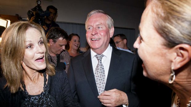 Liberal Premier Colin Barnett, and wife Lyn arrive at the Liberal celebration party.