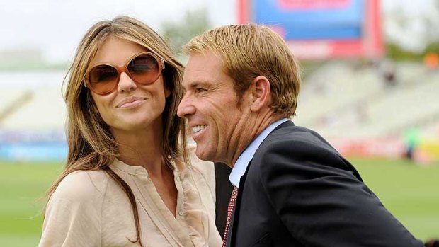 Warne and Hurley ... deny marriage rumours.