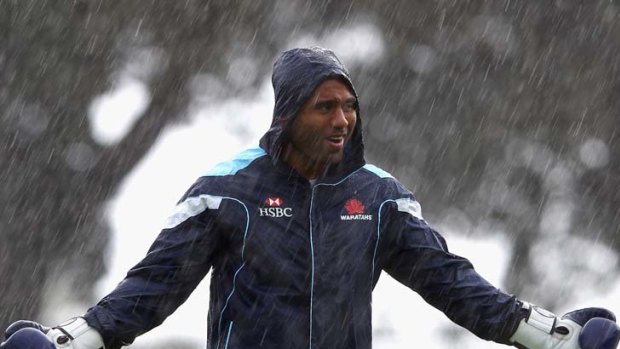 It never rains but it pours &#8230; Wycliff Palu gets a soaking at Moore Park yesterday as the injury-hit Waratahs prepare for the Crusaders.
