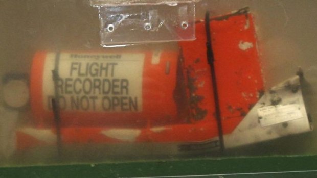 A file photo shows one of the two flight recorders -or black boxes - of the Air France flight 447, which crashed in 2009, in Le Bourget, near Paris.
