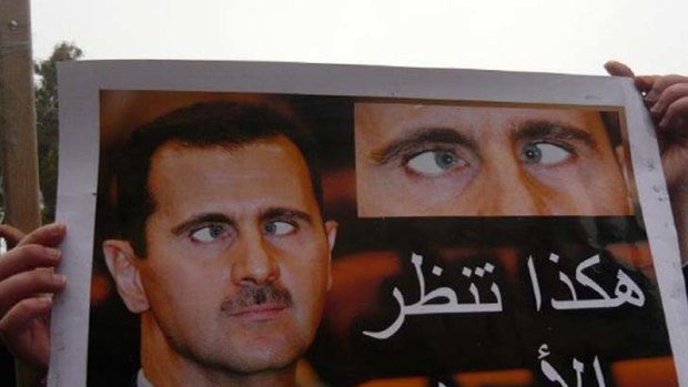 Unrest shows its face ... Syrians openly mock their president.