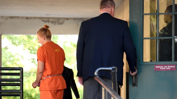 Accused leaker Reality Winner leaves the US District Courthouse in Augusta, Georgia, atfer being denied bail last week.
