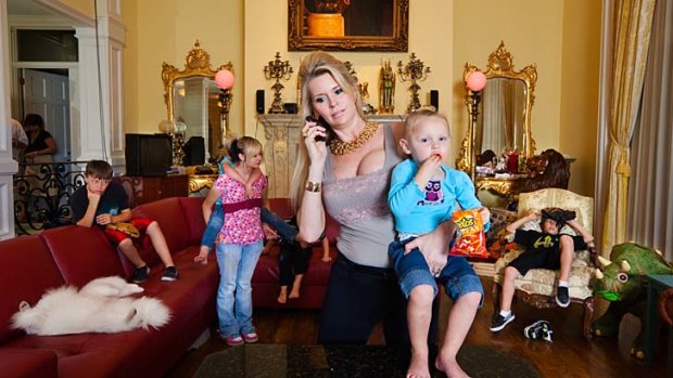 Living the American dream ... Jackie Siegel, pictured here with her children.