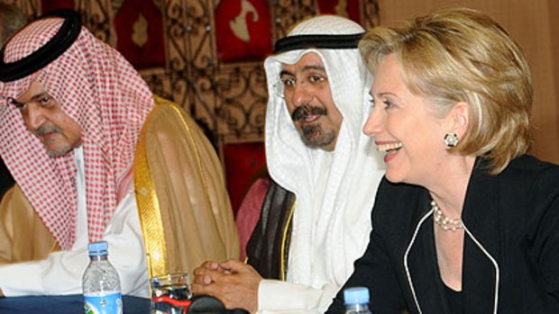 Hilary Clinton, Mohammed al-Sabah Qlors and Prince Saud al-Faisal