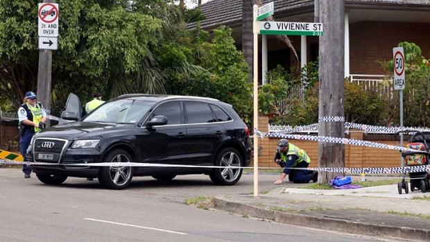 Boy dead ... police have cordoned off the area at the corner of Vivienne Street and Kingsgrove Road.