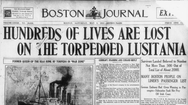  The sinking of the Lusitania shocked the world.