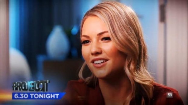 Unimpressed ... Sam Frost makes her feelings known on <i>The Project</i>.