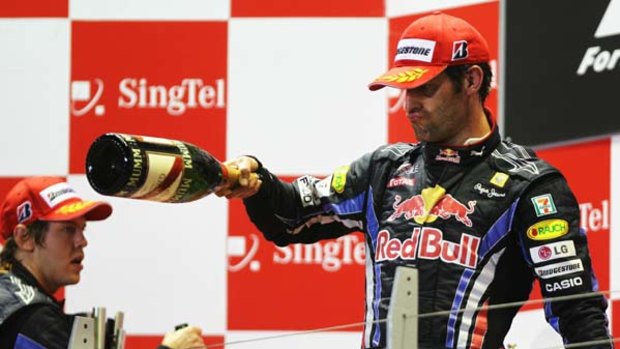 Champagne on ice . . . Webber.