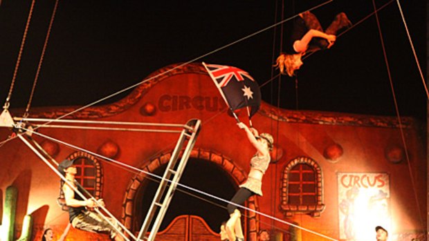 Webers Circus performs the Russian Swing. Circus life in Australia is a family affair.