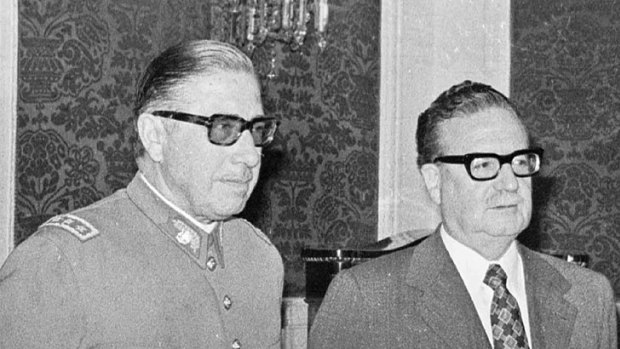 Man to man ... General Pinochet (left) and President  Allende in 1973, 18 days before the coup.