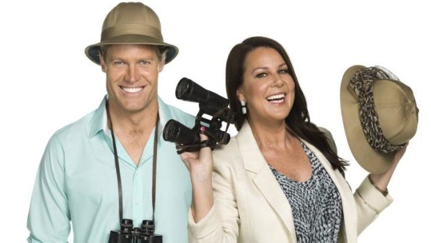The real stars?: <i>I'm a Celebrity Get Me Out of Here</i> hosts Chris Brown and Julia Morris.
