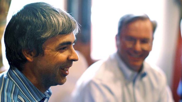 Google co-founder Larry Page and CEO Eric Schmidt (right) pictured in 2009.