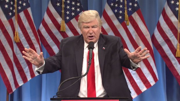 Alec Baldwin as Donald Trump on <i>Saturday Night Live</i>.