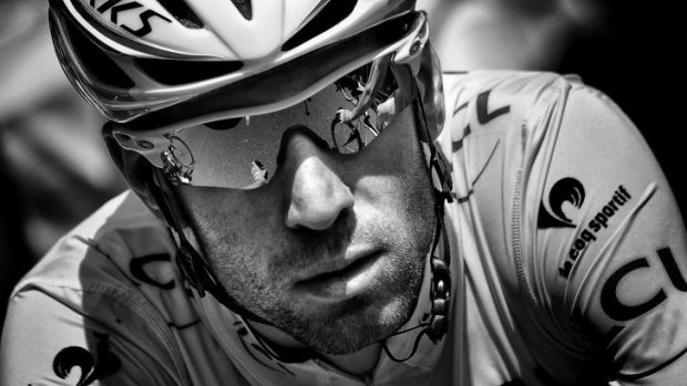 Yellow jersey in black and white: Tour de France leader Vincenzo Nibali.