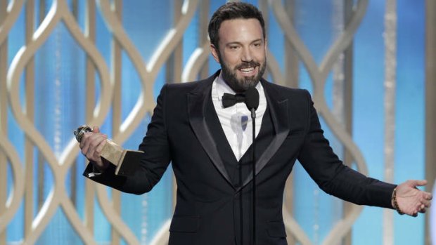 Highly acclaimed ... Ben Affleck accepts the best director award for <i>Argo</i> at the Golden Globe Awards.