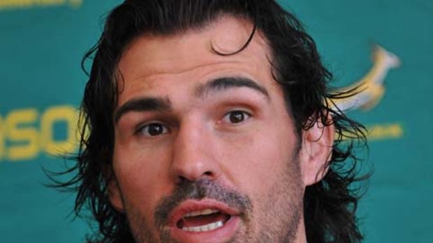 Victor Matfield at a press conference in Johannesburg overnight.