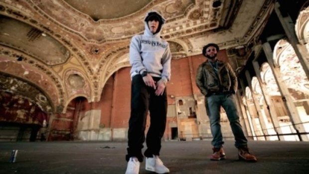 Eminem in a still from the promotional video in which he rapped about assaulting Lana Del Rey. 